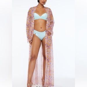 Savage x Fenty Floor Length Back Crisscross Tie Mesh Robe Size Xl/1X